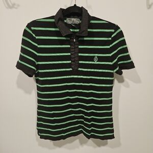 Lauren Active Ralph Lauren Boys Zip Polo Green & Black Medium